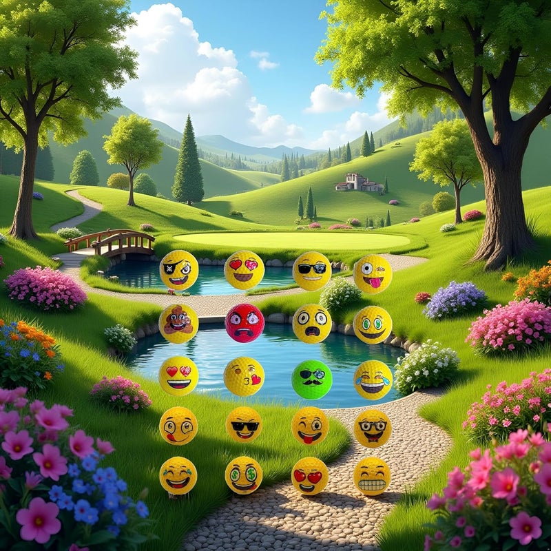 Lightahead USGolfer – Set of 12 Unique Emoticon Fun Putting Practice Golf Balls, Randomly Selected from Listing Images – Novelty Golf Gift - Image 5